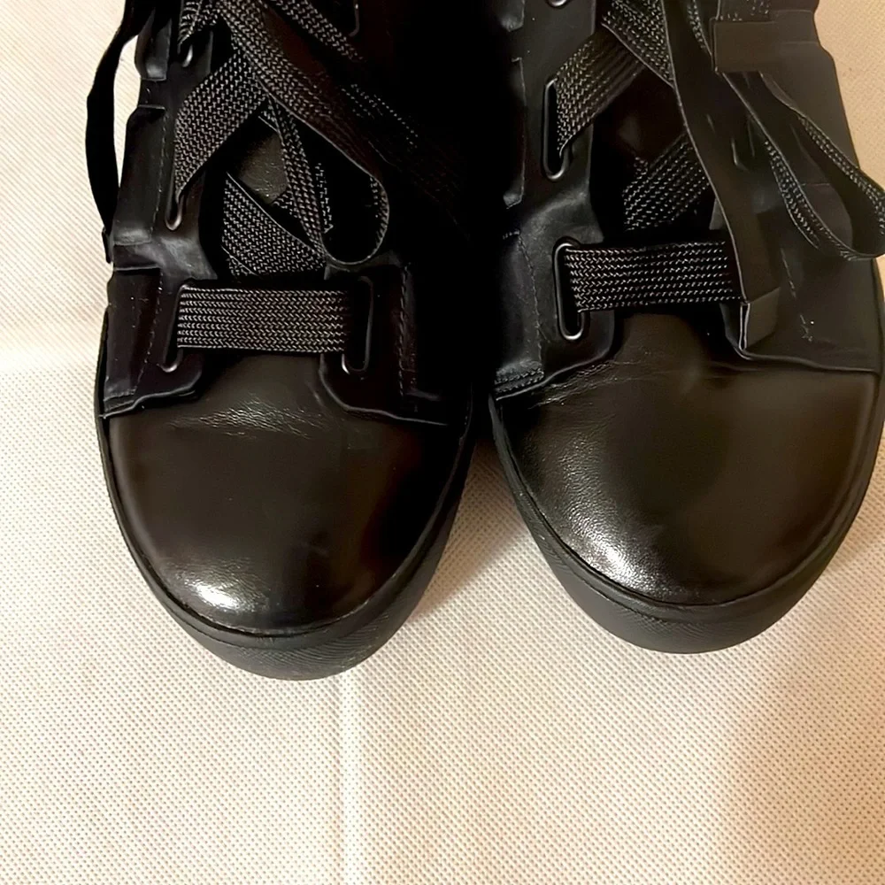3.1 PHILLIP LIM. Black Sneakers. Leather and Satin. Size US-8, EU-39, NWOT